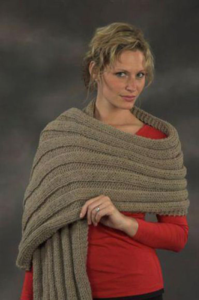 Wide Ribbed Prayer Shawl Wrap Knitting Pattern