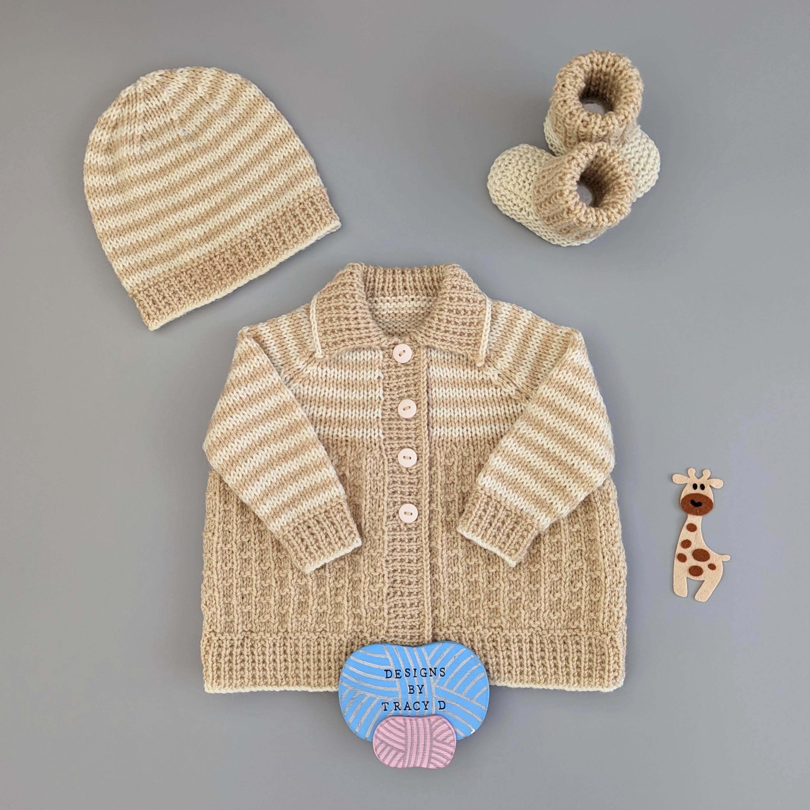 Charles Matinee Coat, Hat & Booties 16 inch chest newborn
