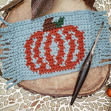Pumpkin Mug Rug Crochet Coaster