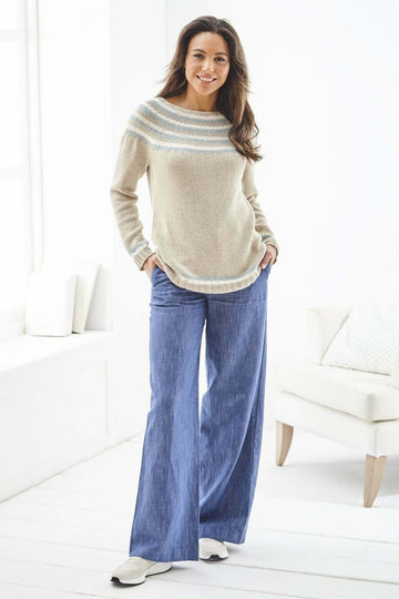 Ladies Sweater in King Cole Finesse Cotton Silk DK - P6164 - Leaflet