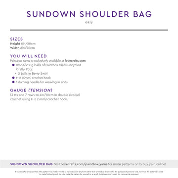 Paintbox Yarns Sundown Shoulder Bag (Free)