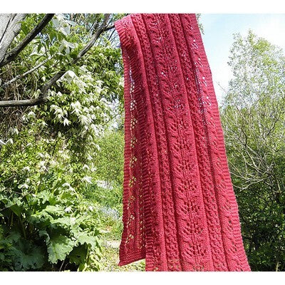 Baah Yarn Pink Coral and Lace Scarf Knitting Pattern