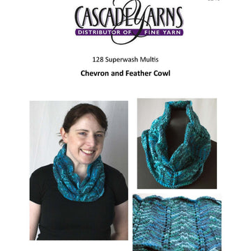 Chevron and Feather Cowl in Cascade Yarns Superwash MultisFree