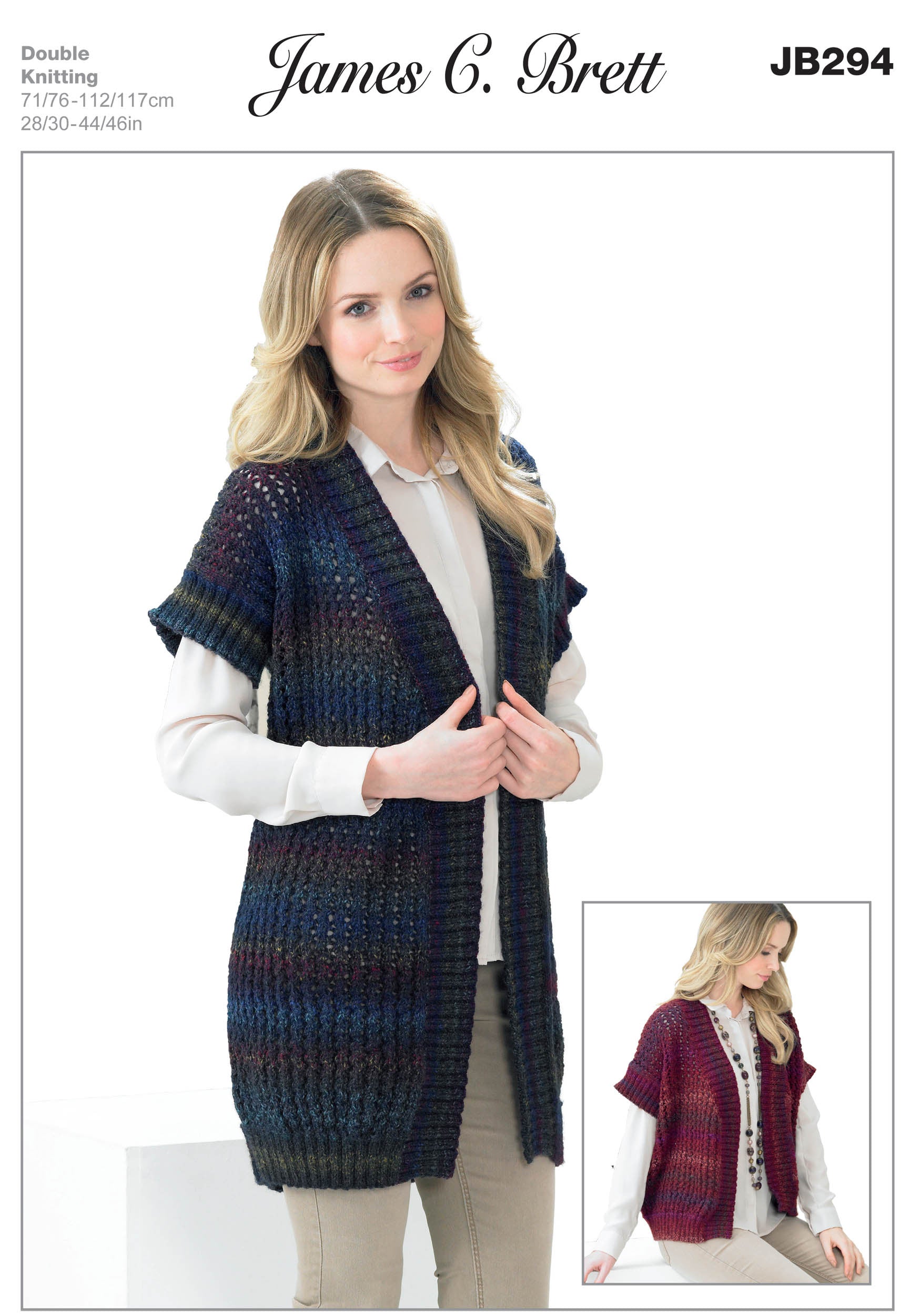 James C. Brett JB294 Waistcoats Knitting Pattern