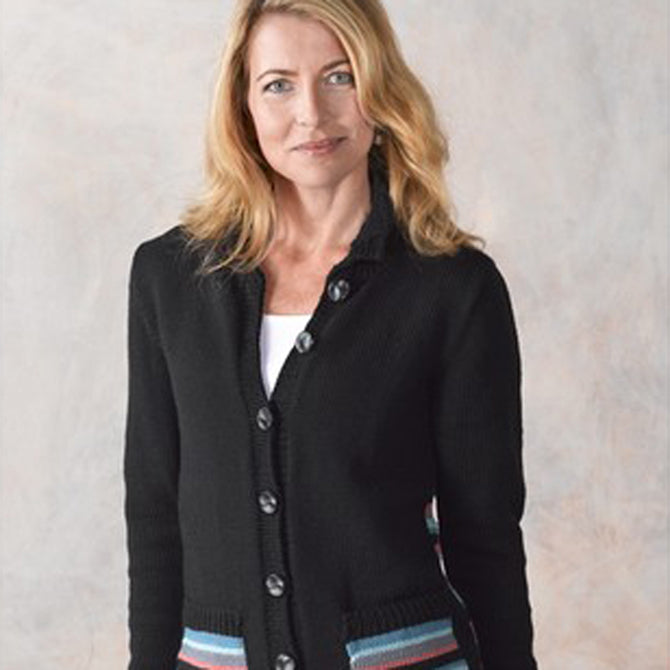 Valley Yarns Selene Striped Cardigan Knitting Pattern