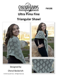 Cascade Yarns FW Triangular Shawl Wrap Knitting Pattern