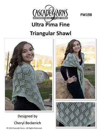 Cascade Yarns FW Triangular Shawl Wrap Knitting Pattern