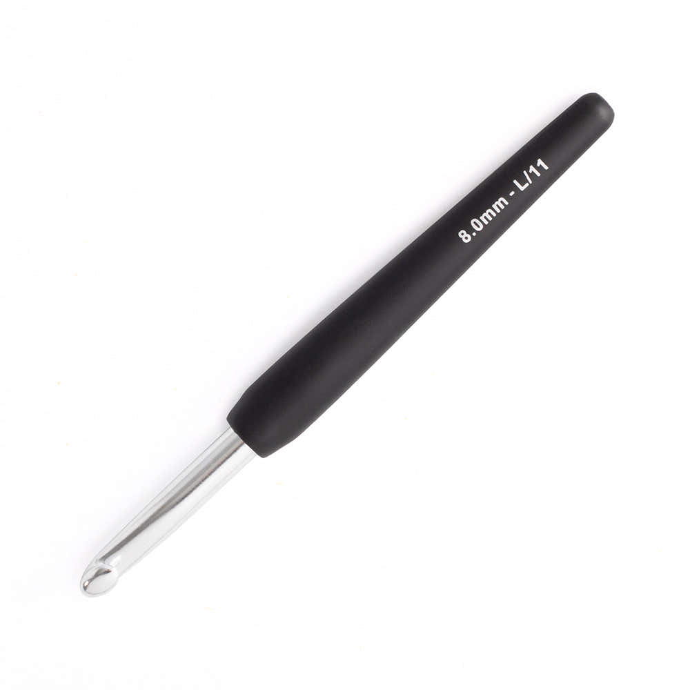 KnitPro Aluminum Soft-Grip Silver Crochet Hook