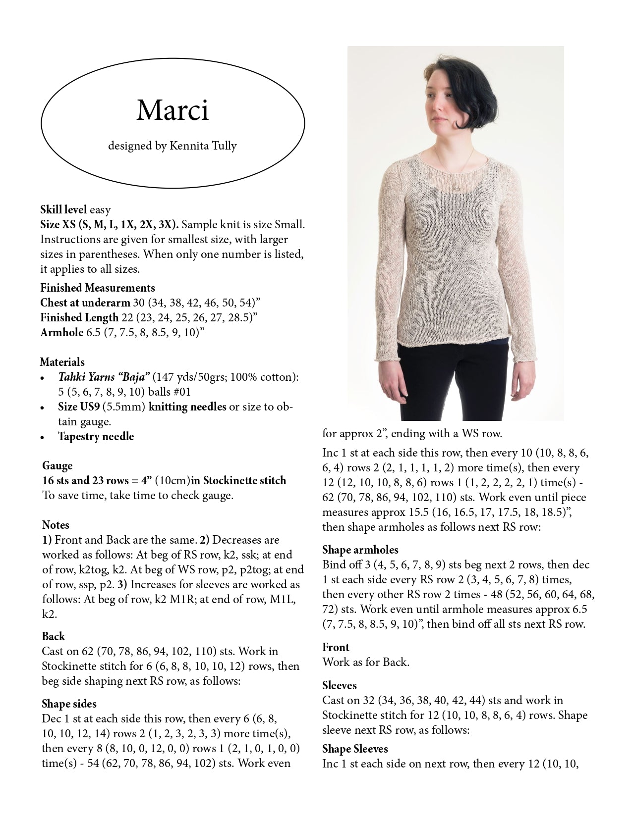 Wildflowerknits Marci Jumper Knitting Pattern