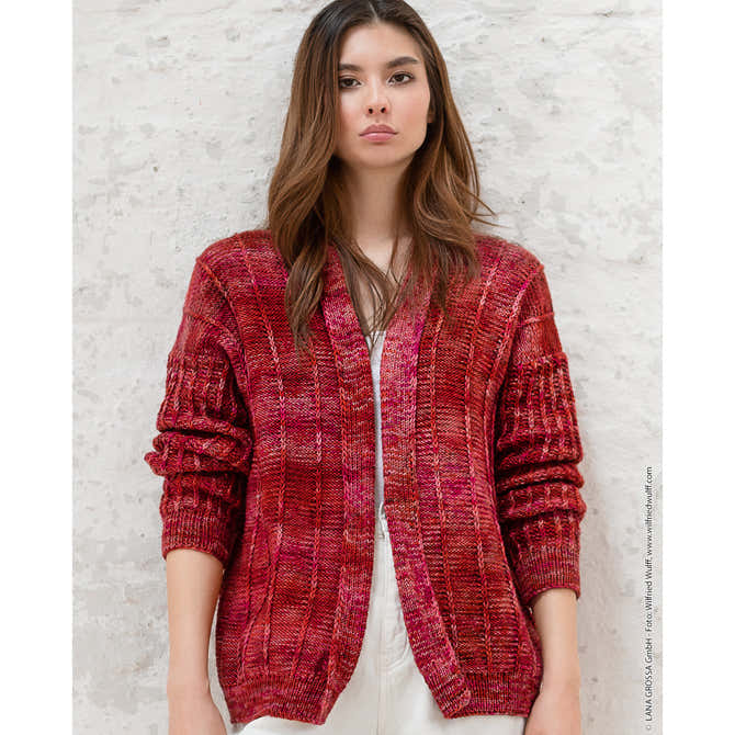 Lana Grossa Jacket in Cool Wool Big or Cool Wool Big Hand-Dyed