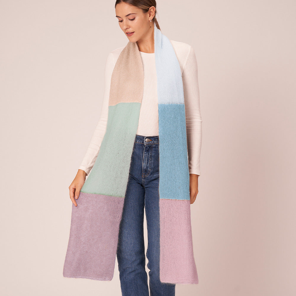 Beverley Scarf Rowan Kidsilk Haze Exclusive 6 Shade Colorpack Yarn - Mohair Lace