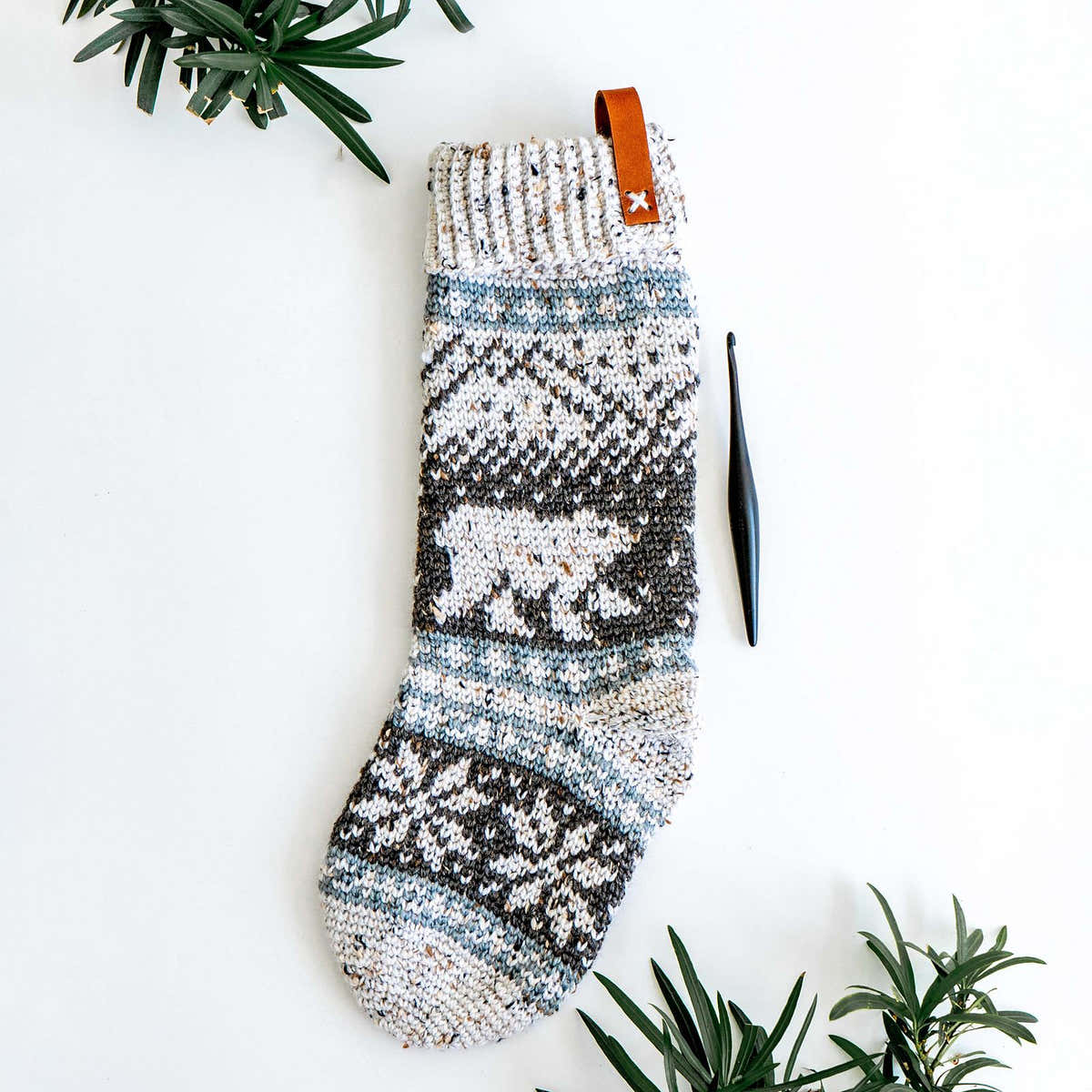 Polar Bear Stroll Crochet Stocking
