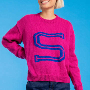 Paintbox Yarns Women's Alphabet Sweater Knitting Pattern
