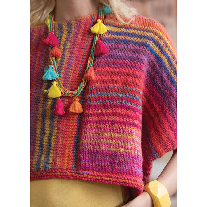 Noro Striped Poncho Cape Knitting Pattern
