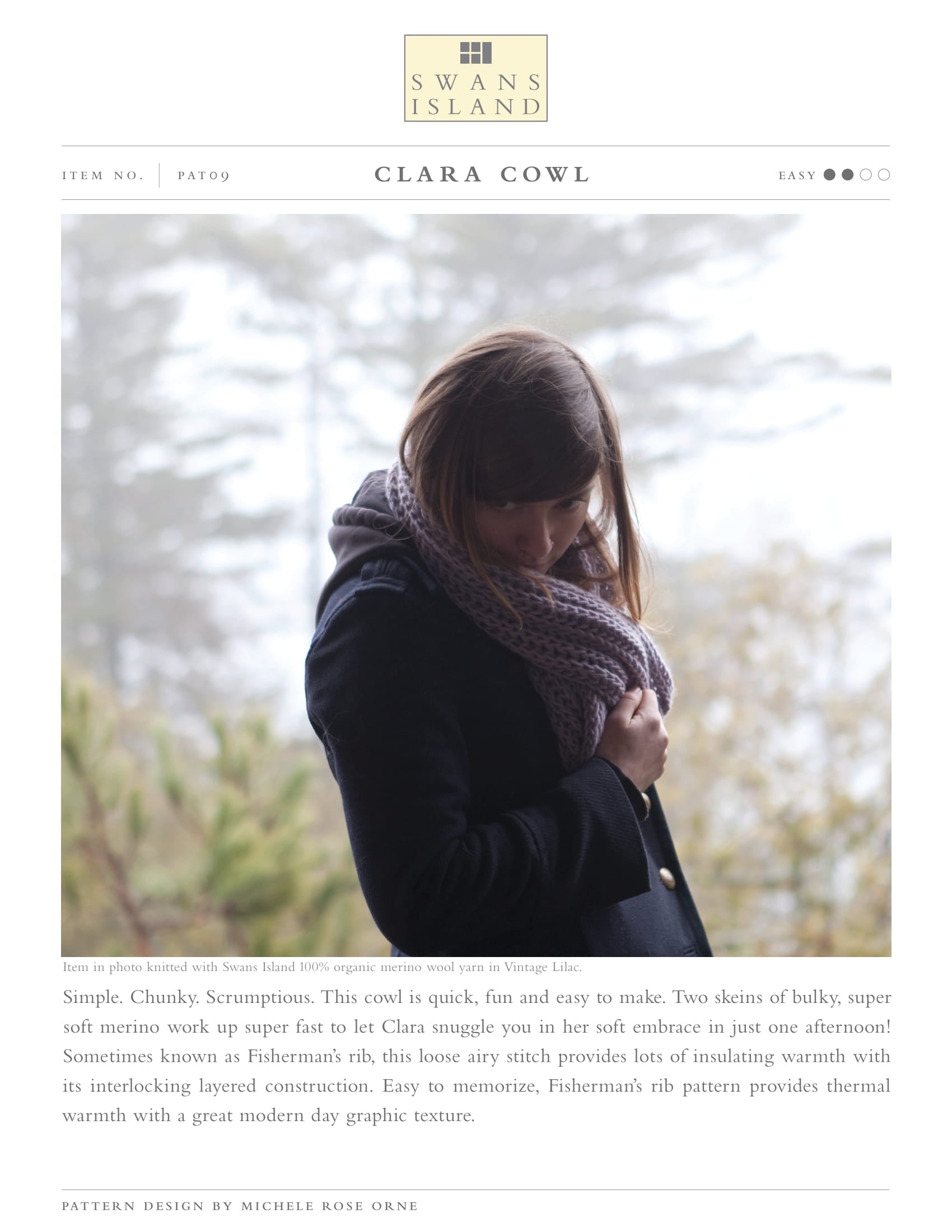 Swans Island Clara Cowl Knitting Pattern