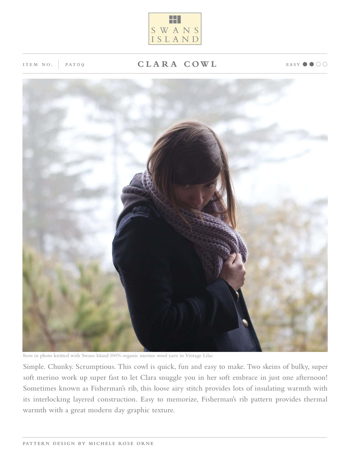 Swans Island Clara Cowl Knitting Pattern