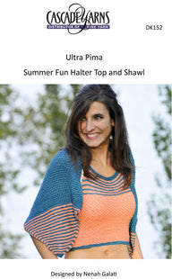 Summer Fun Halter Top and Shawl in Cascade Ultra Pima - Free