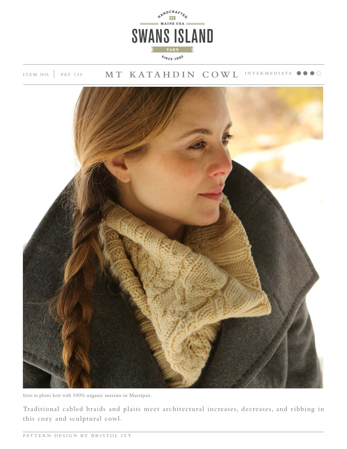 Swans Island Mt. Katahdin Cowl Knitting Pattern