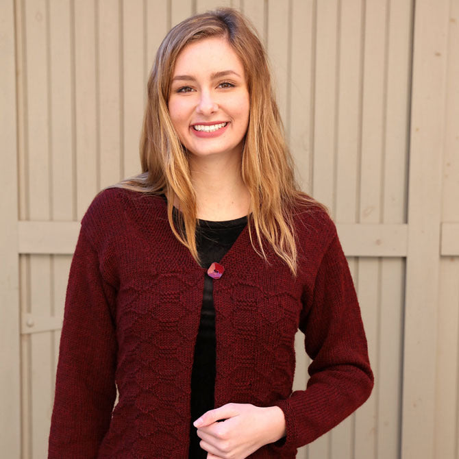Plymouth Yarn Ladies Diamond Caradigan Knitting Pattern