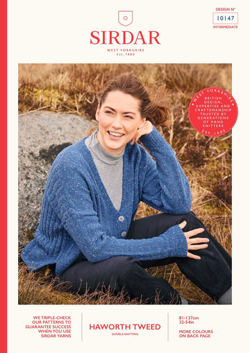 Sirdar Mock Cable V-Neck Cardigan Knitting Pattern