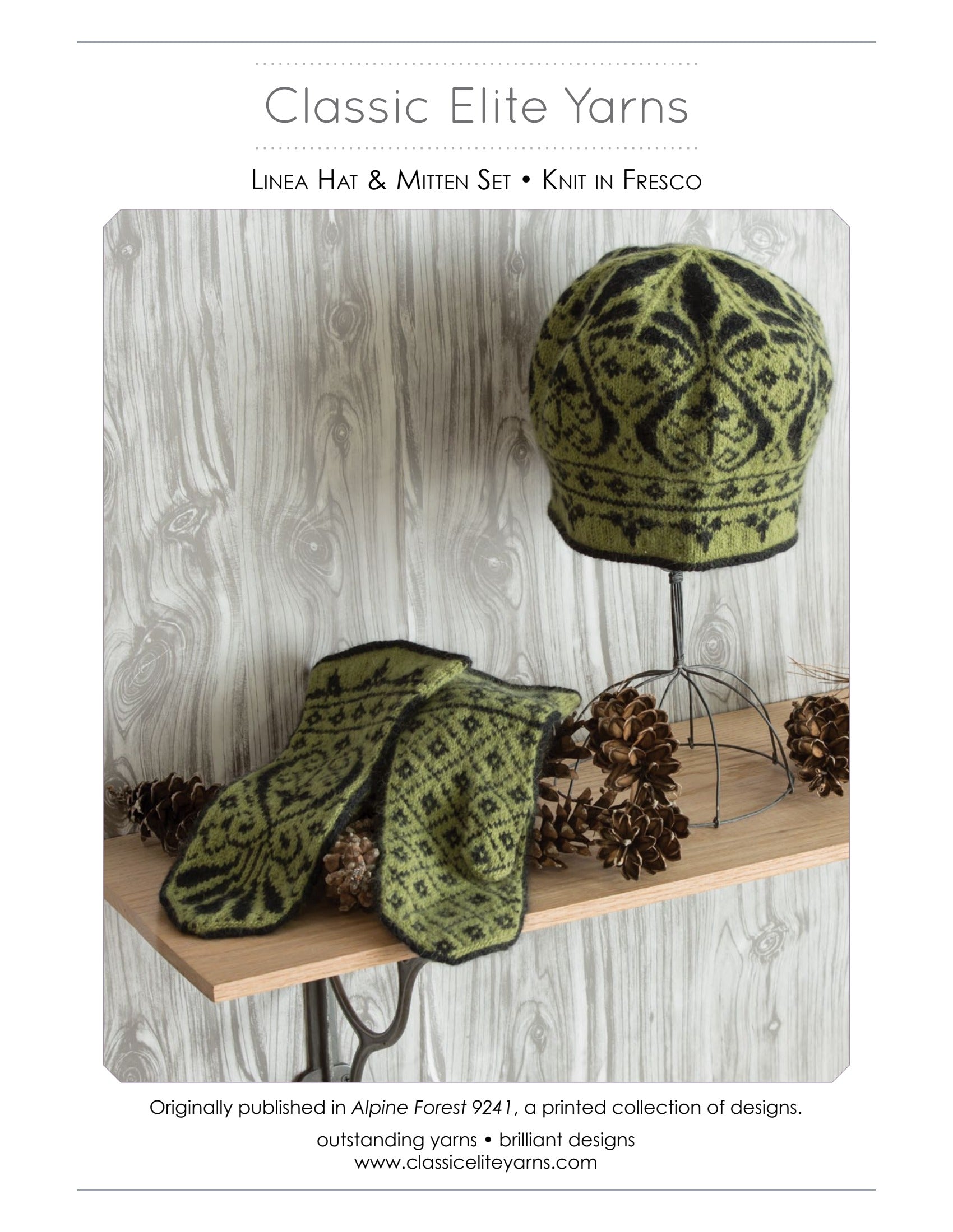 Classic Elite Yarns Linea Hat & Mittens Knitting Pattern