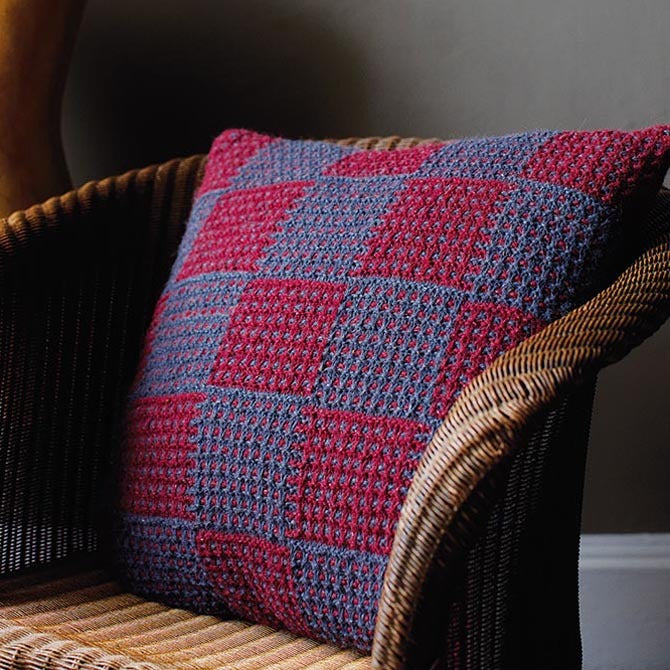 Rowan Check Mate Cushion Homeware Knitting Pattern