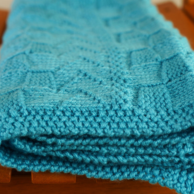 Cascade Yarns C Textured Lap Throw Blanket Knitting Pattern