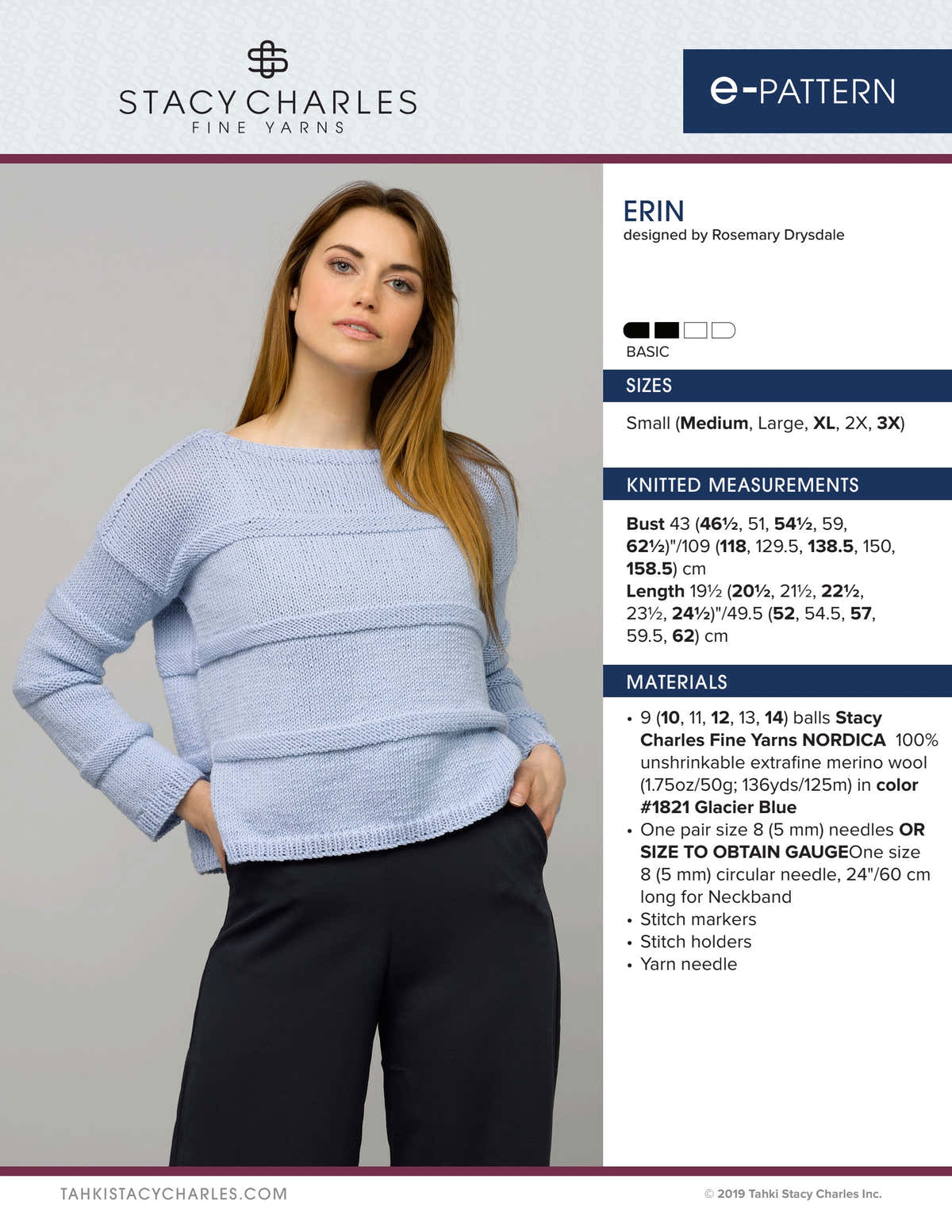 Stacy Charles Fine Yarns Erin Jumper Knitting Pattern