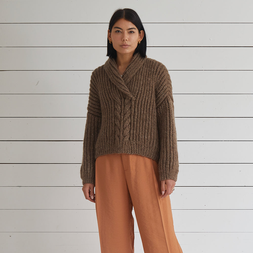 Debbie Bliss Katie Shawl Collar Sweater Knitting Pattern