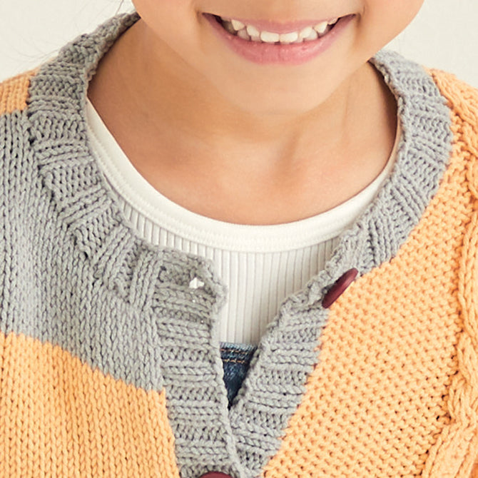 Sirdar Cabled Striped Cardigan Knitting Pattern