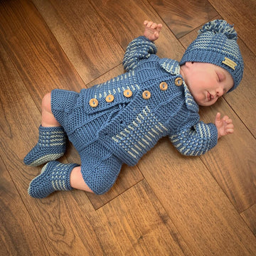 "Nathan" 4 piece set, with 8 size options  from Premature to 24 Months