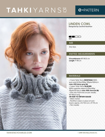 Tahki Yarns Linden Cowl Knitting Pattern