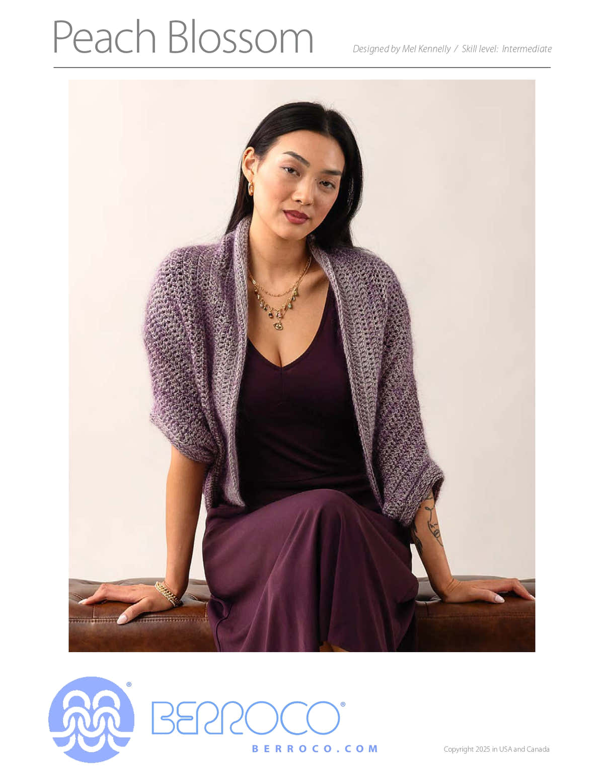 Peach Blossom Cardigan in Berroco Vintage DK and Aerial Degrade