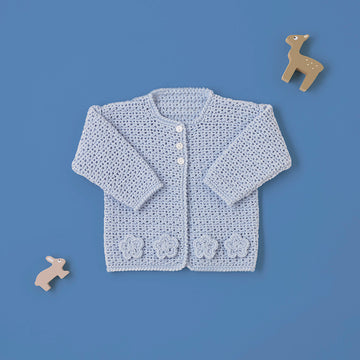 Paintbox Yarns Little Blossom Baby Cardigan Crochet Pattern
