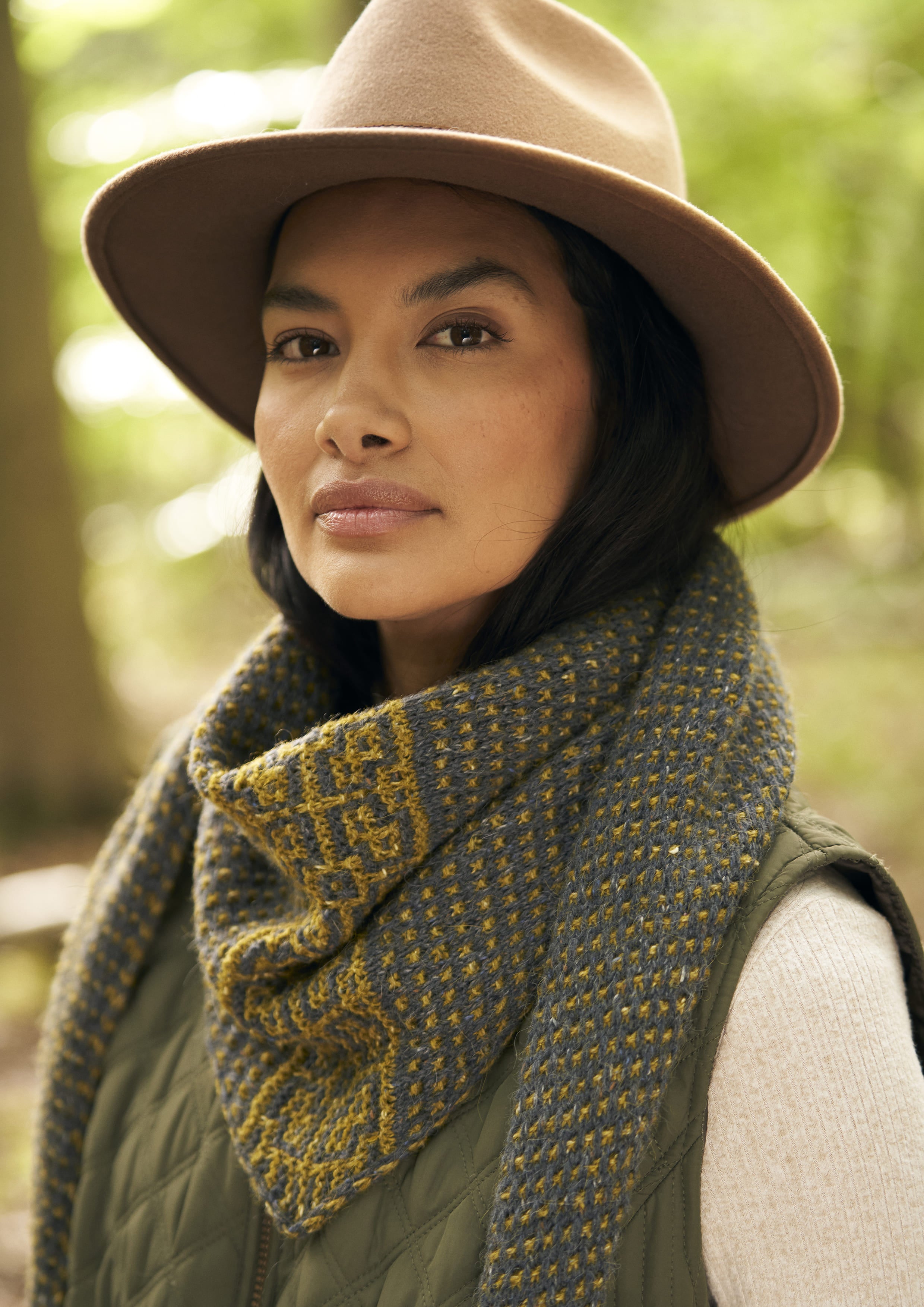 Tweed Shawlette Wrap Knitting Pattern