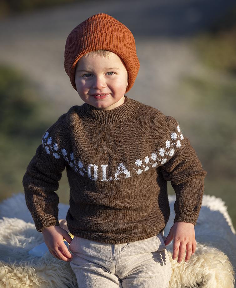 My Name Sweater in Viking of Norway Alpaca Liten Storm PDF