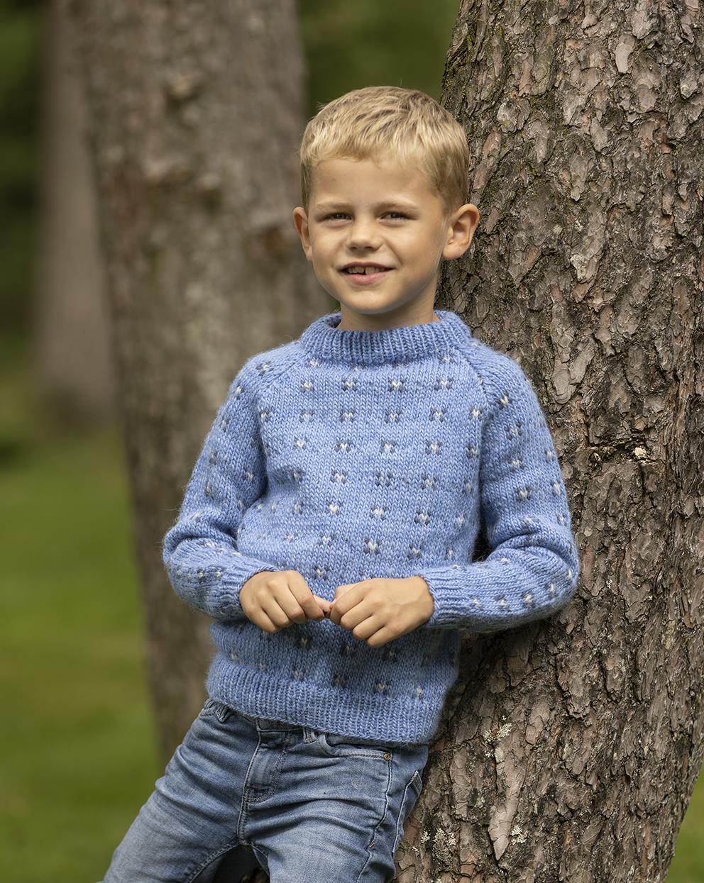 Tengel Sweater in Blue Viking Garn Viking Wool