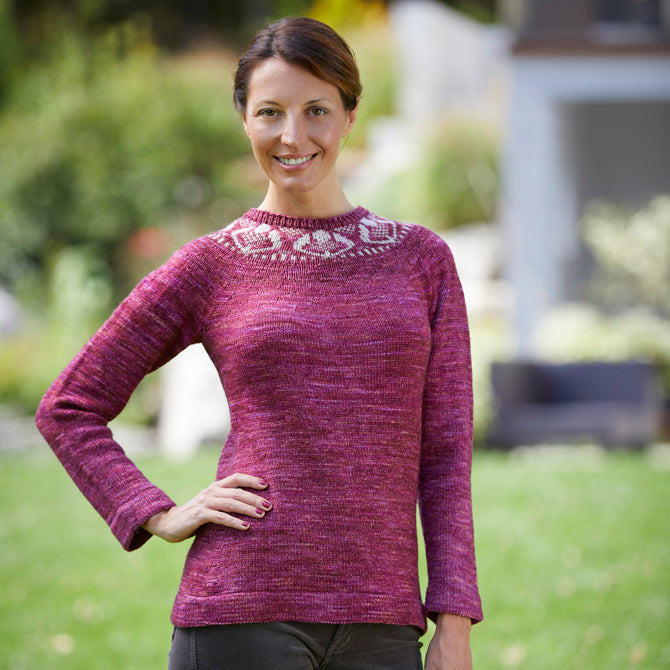 Valley Yarns Stone Rose Pullover Knitting Pattern