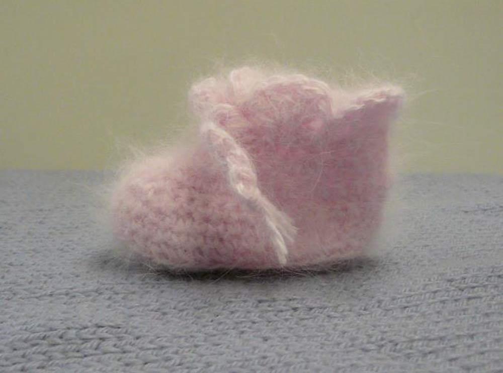 Plymouth Yarn Angora Crochet Baby Booties Pattern