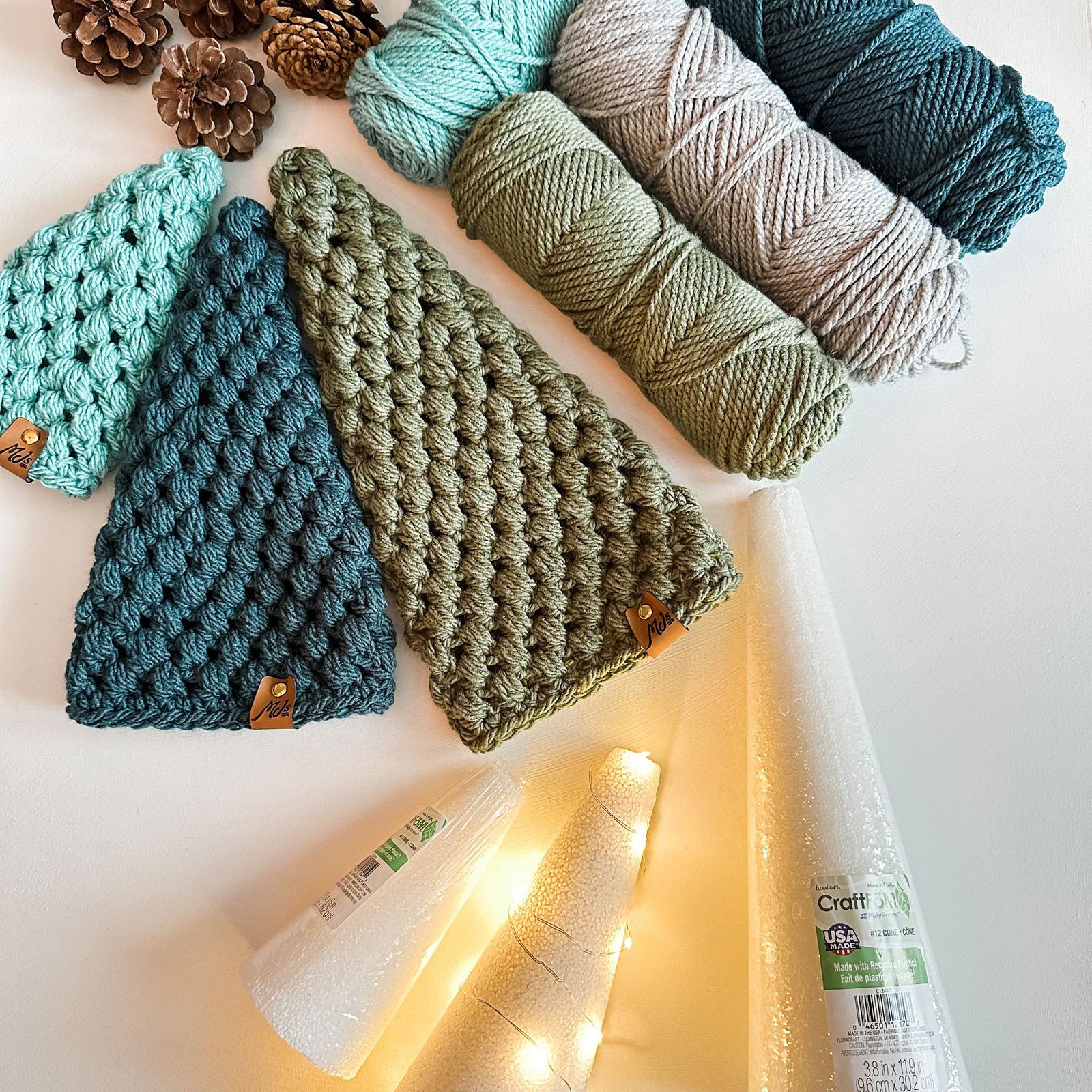 Festive Puff Stitch Trees