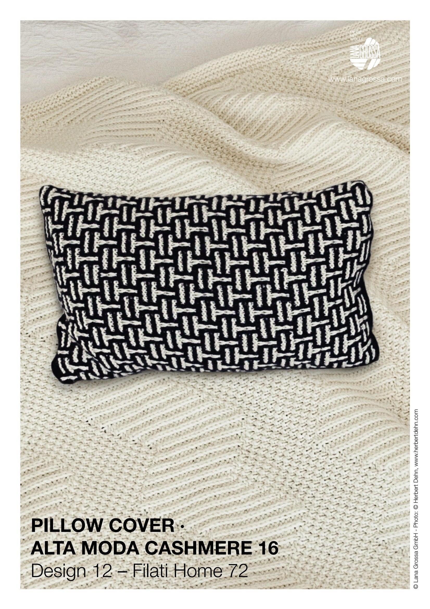 Lana Grossa Pillow Cover Homeware Knitting Pattern