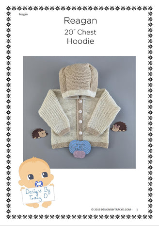 Hoody Baby knitting pattern Reagan