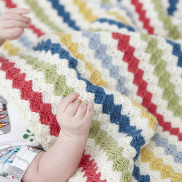 Debbie Bliss Striped Crochet Blanket PDF
