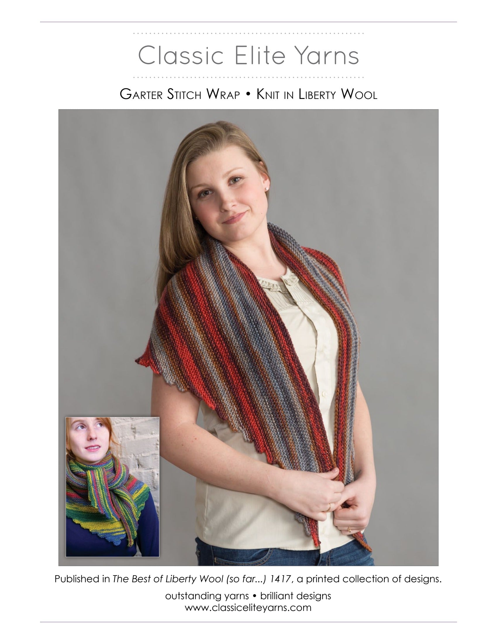 Classic Elite Patterns - Garter Stitch Wrap - Accents - Discontinued (Webs)