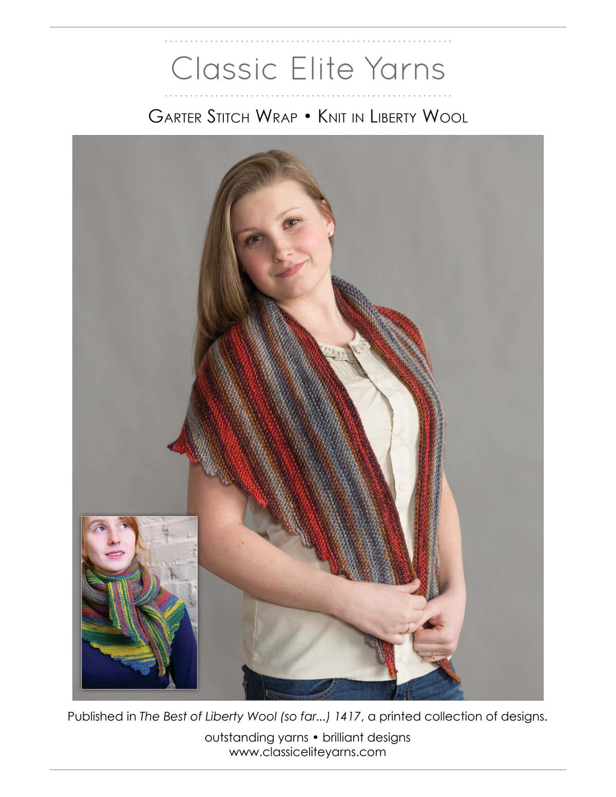 Classic Elite Patterns - Garter Stitch Wrap - Accents - Discontinued (Webs)