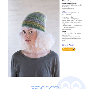 Berroco Brenta Hat Knitting Pattern