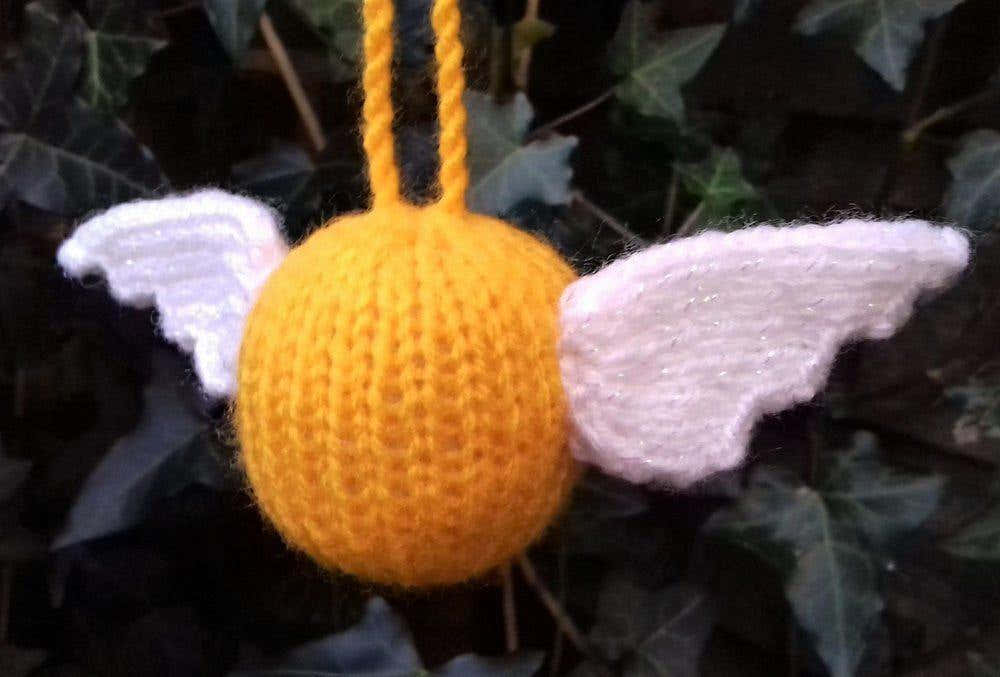 Winged Golden Bauble Decoration