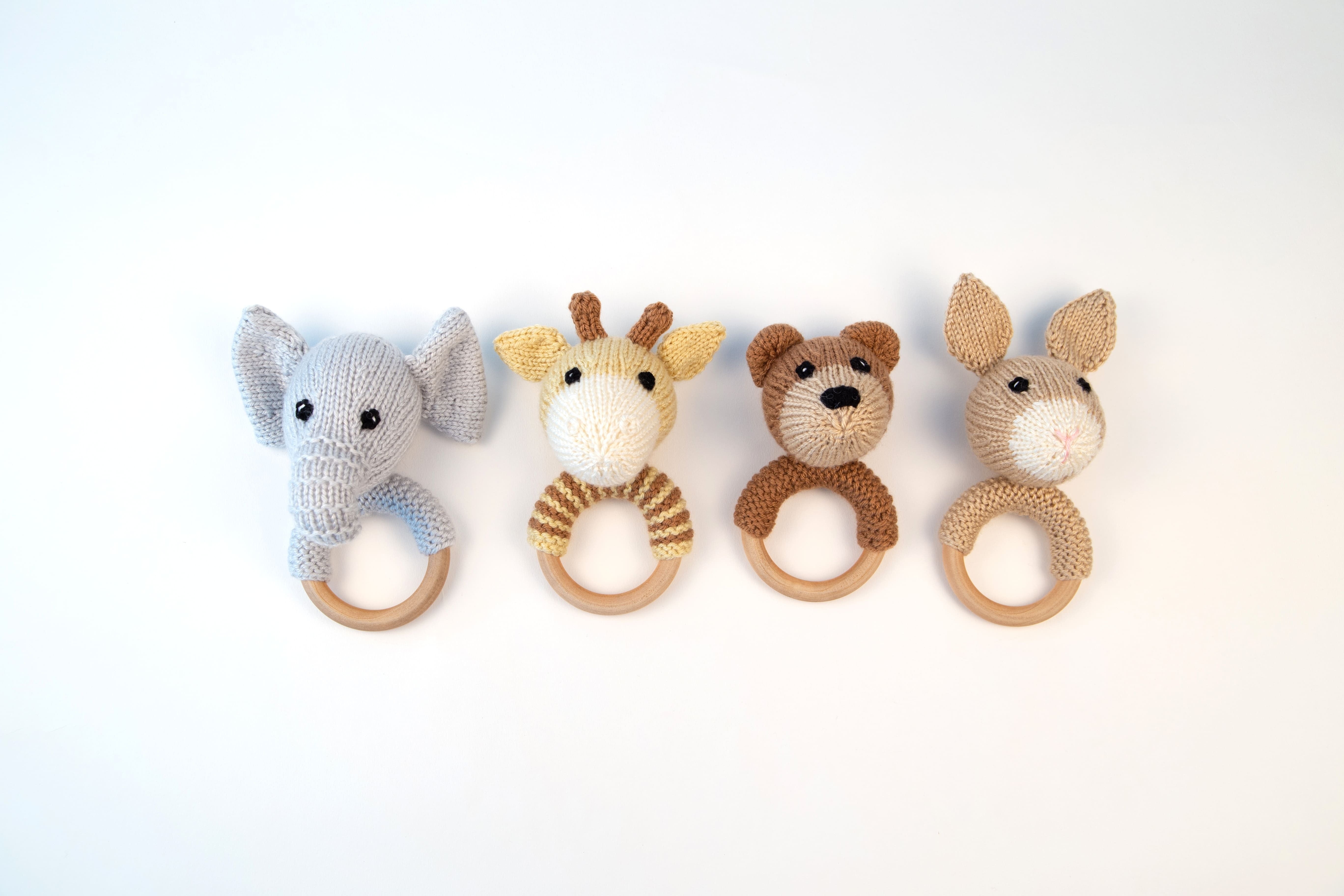 Deramores Animal Baby Rattles Toy Knitting Pattern