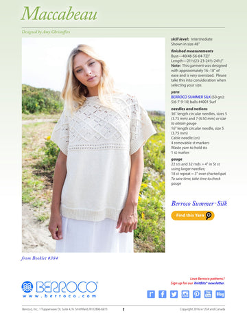Berroco Maccabeau Jumper Knitting Pattern