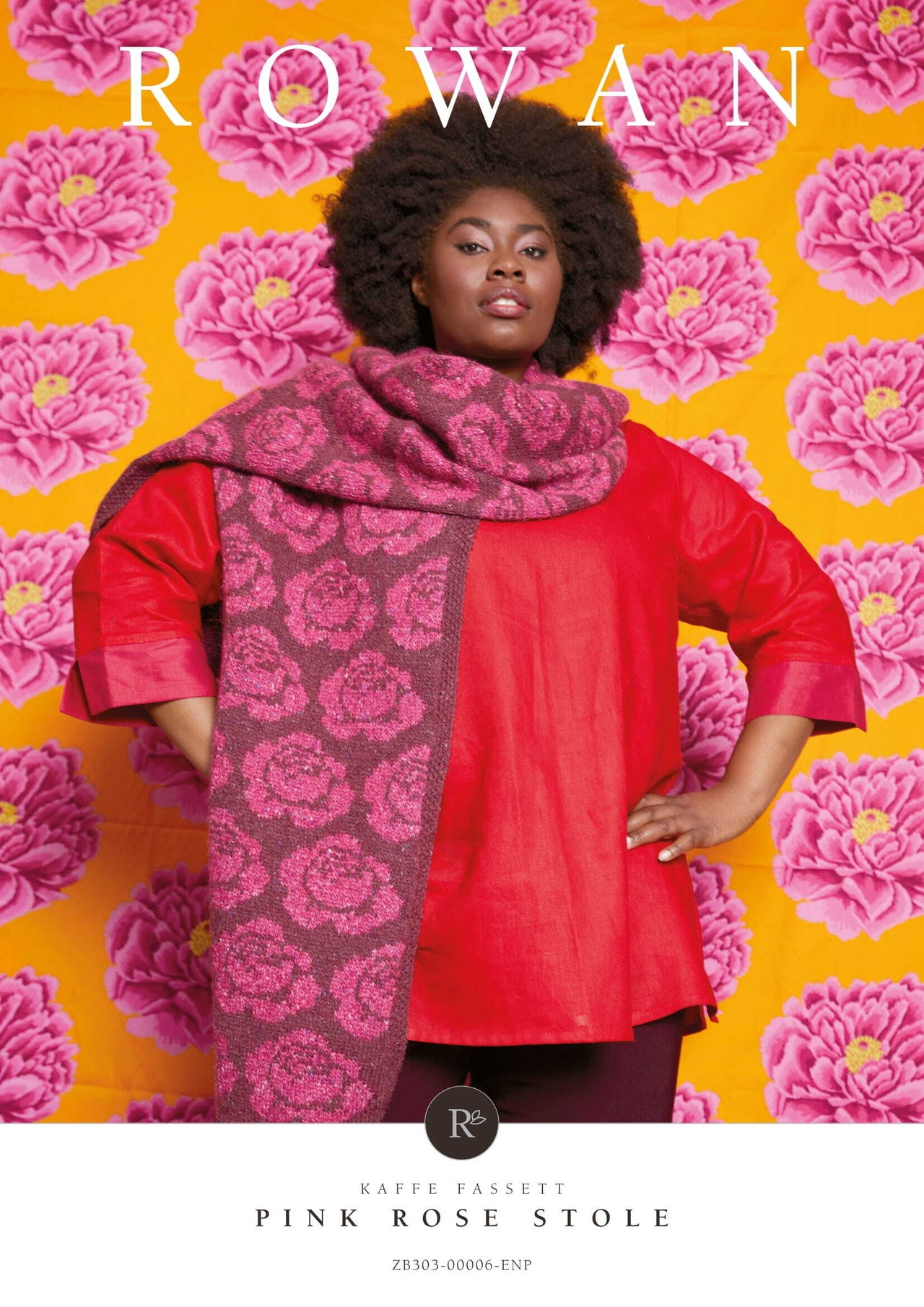 Rowan Pink Rose Stole Scarf Knitting Pattern